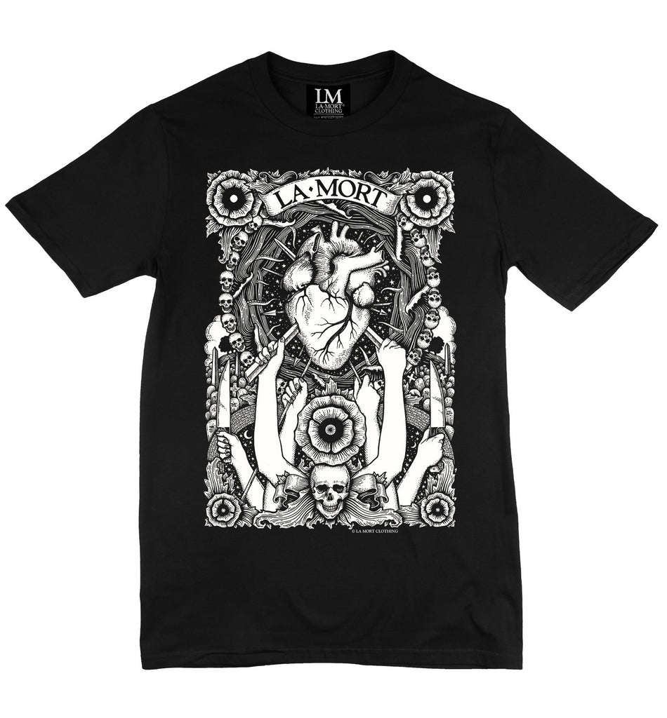Men's Black & White Print T Shirt