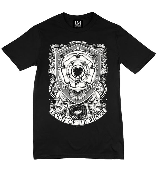 Men's Black & White Printed T Shirt