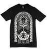 Men's White On Black Printed T Shirt