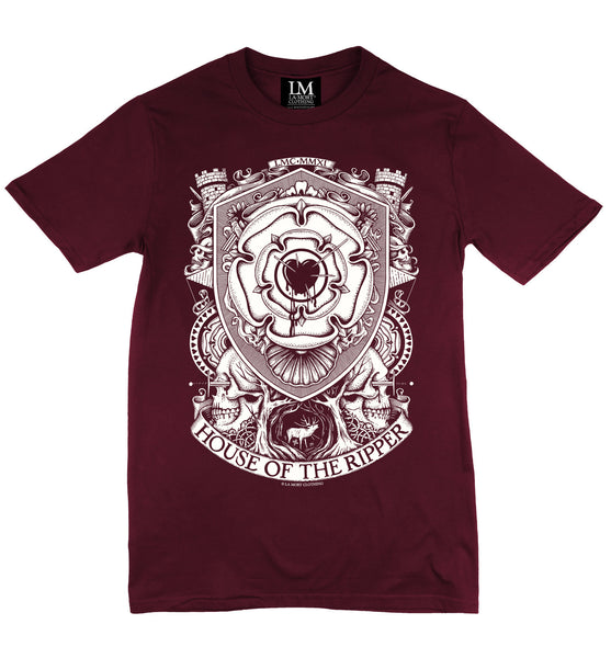 Men's Burgundy Printed T Shirt