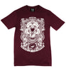 Men's Burgundy Printed T Shirt