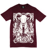 Burgundy & White Ram Print T Shirt