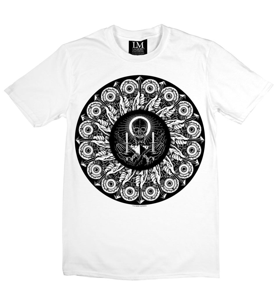 Men's Black On White Print T Shirt
