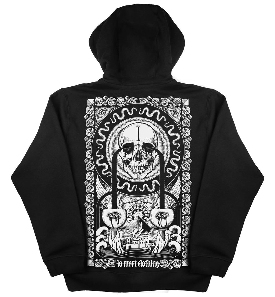 Black & White Skull Print Hoodie