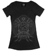 Women's Black & Charcoal Print T Shirt