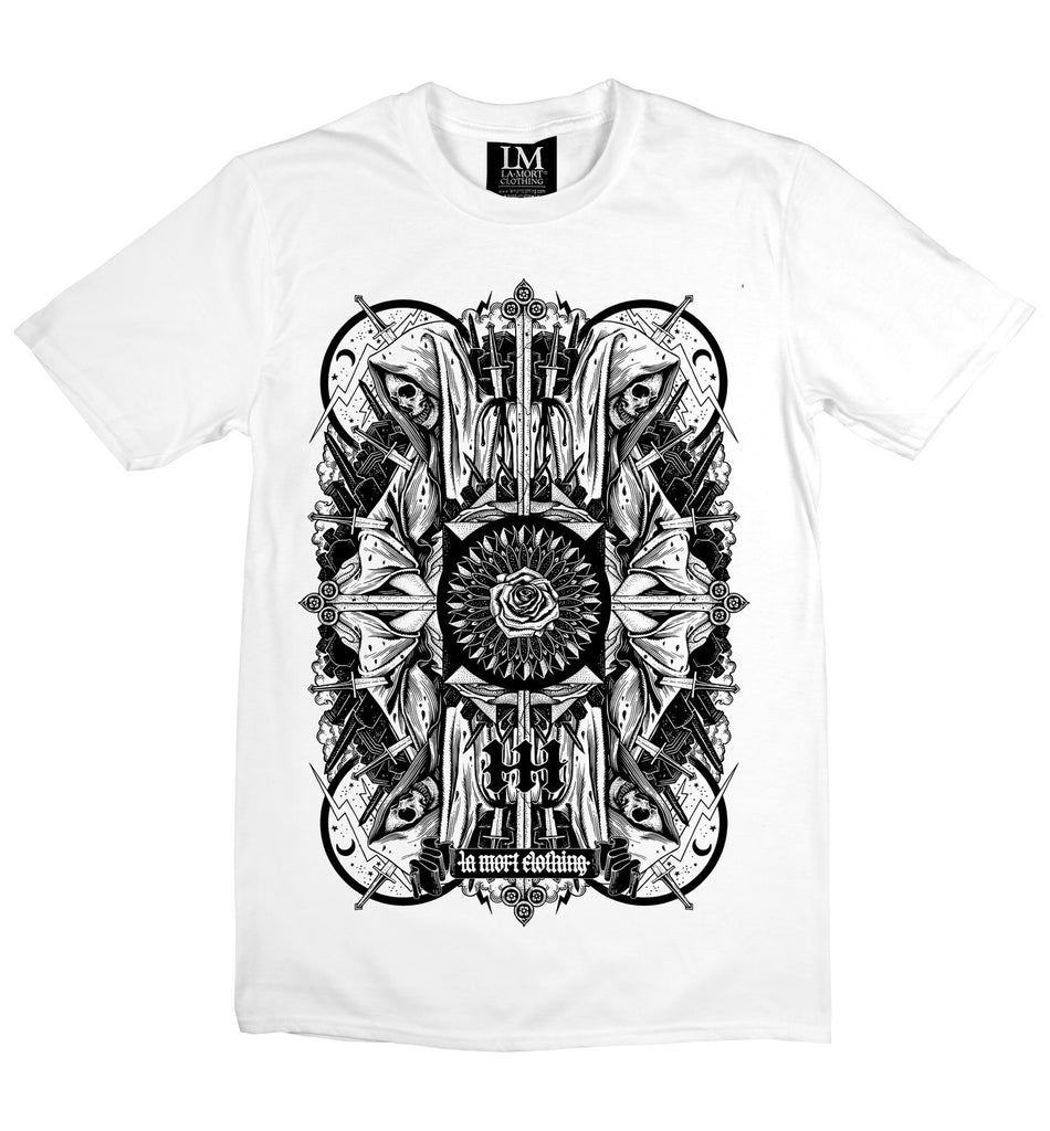 Men's Four Skulls Printed T Shirt