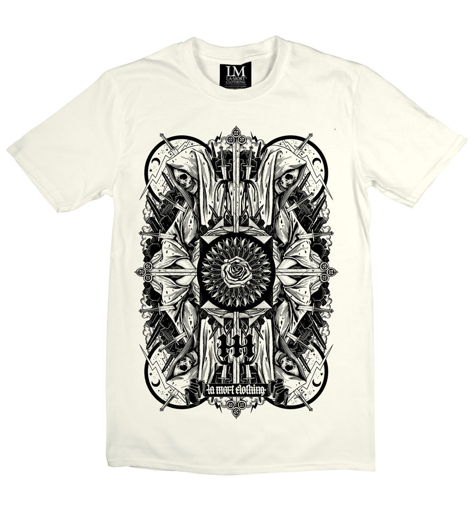 Black & White Skull Printed T Shirt For Men