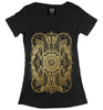 Black & Gold Women's Printed T Shirt