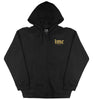 Front View Black & Gold Printed Hoodie