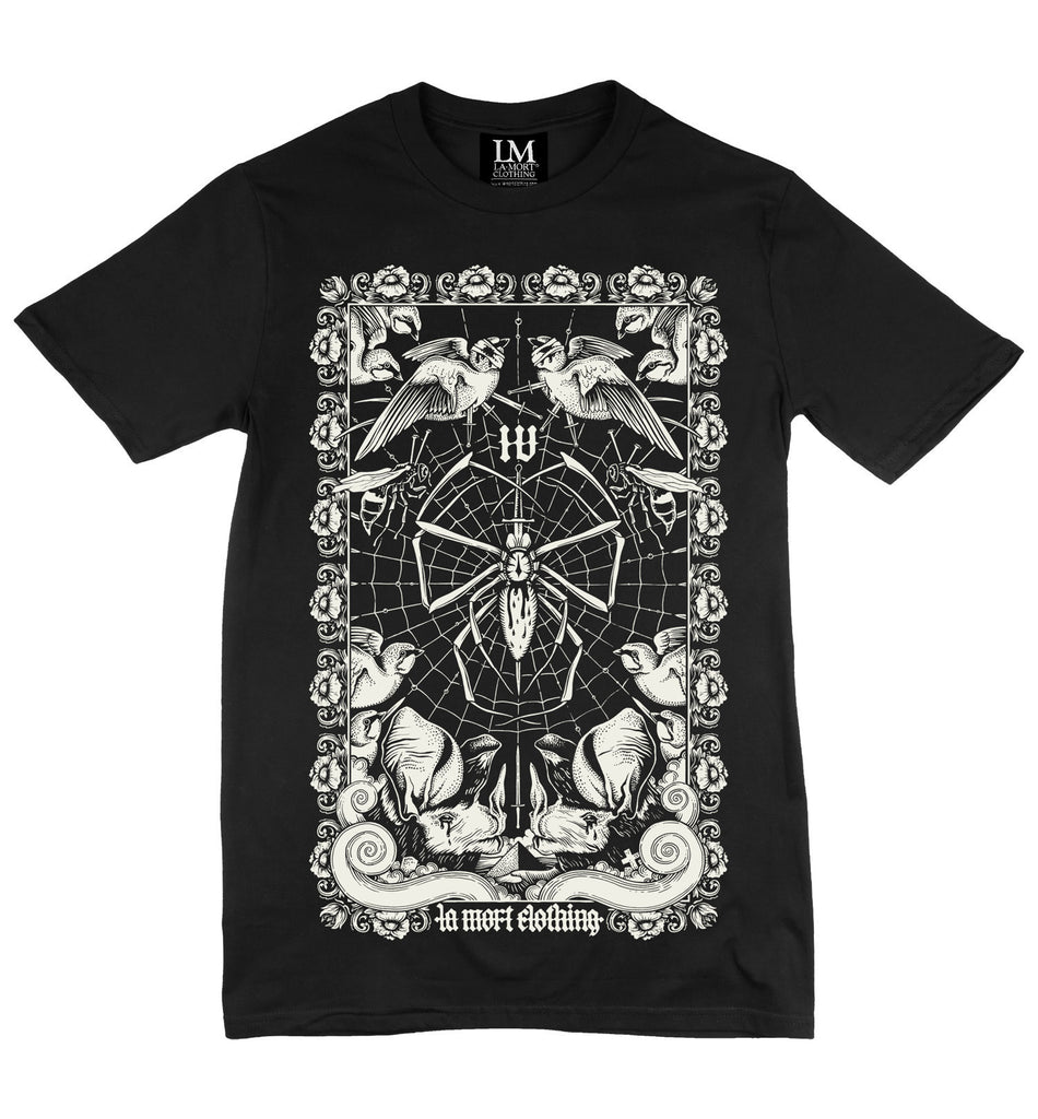 Men's Black & White Printed Flies T Shirt