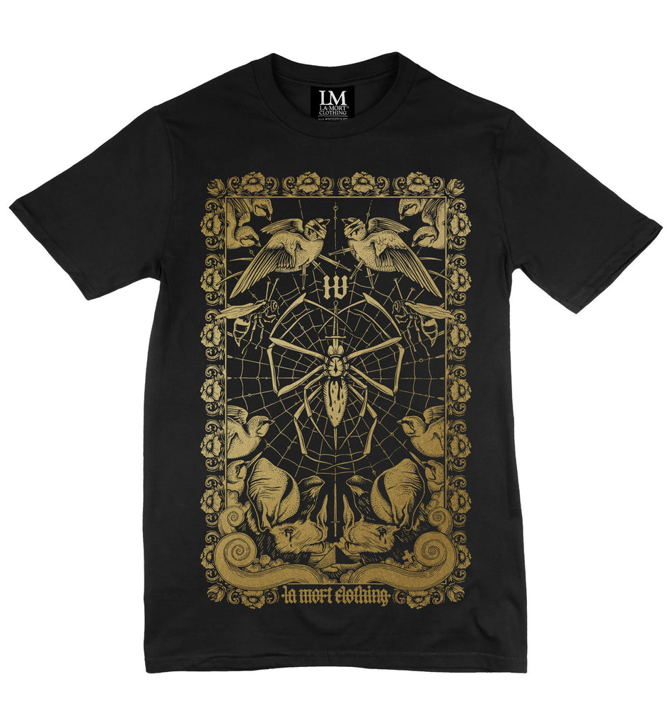 Men's Black & Gold Printed T Shirt