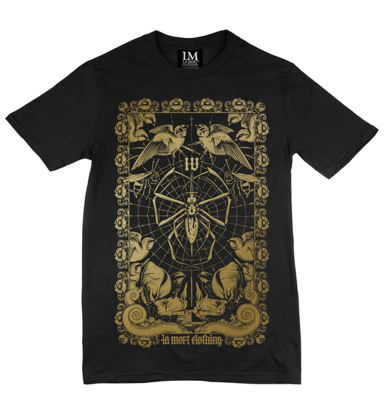 Men's Black & Gold Printed T Shirt