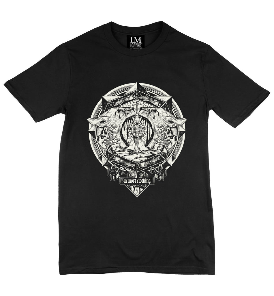Men's White On Black Graphic T Shirt