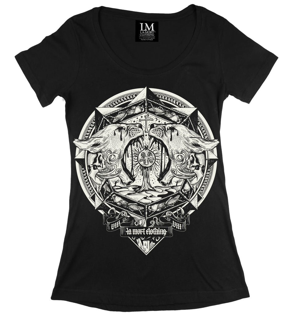 Black Scoop Neck T Shirt For Women