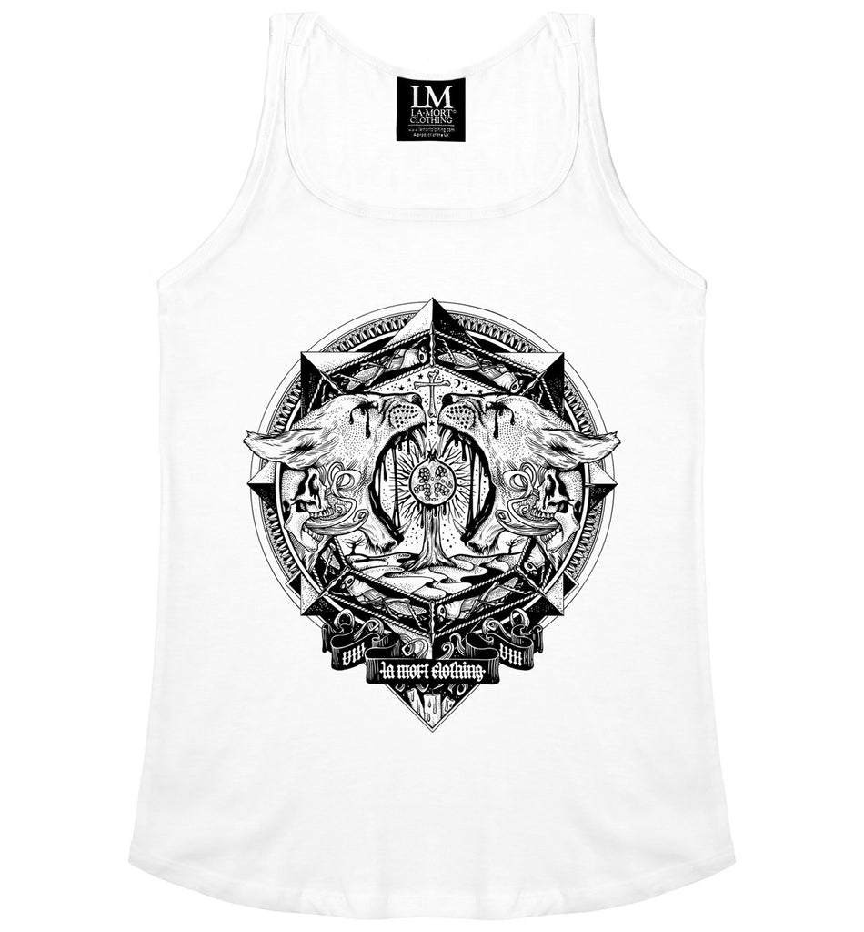 Black On White Tank Top For Women