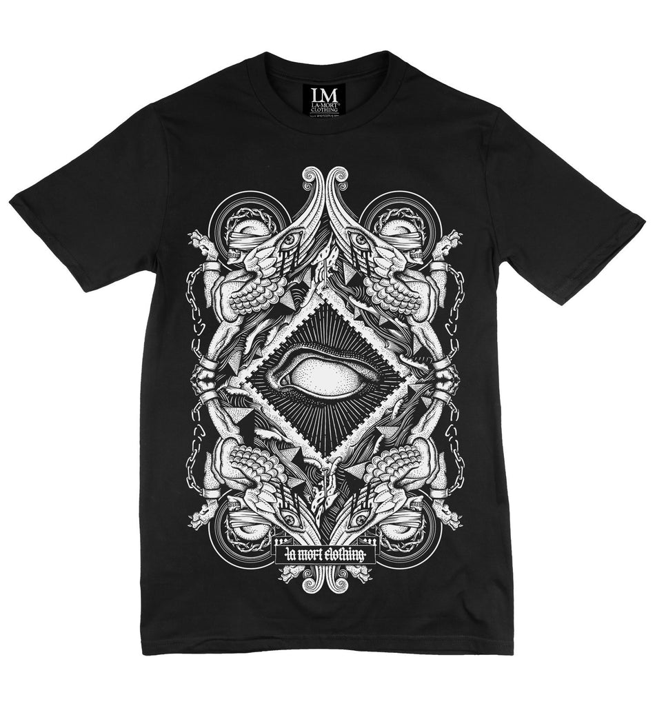Men's Black Printed T Shirt, Blind